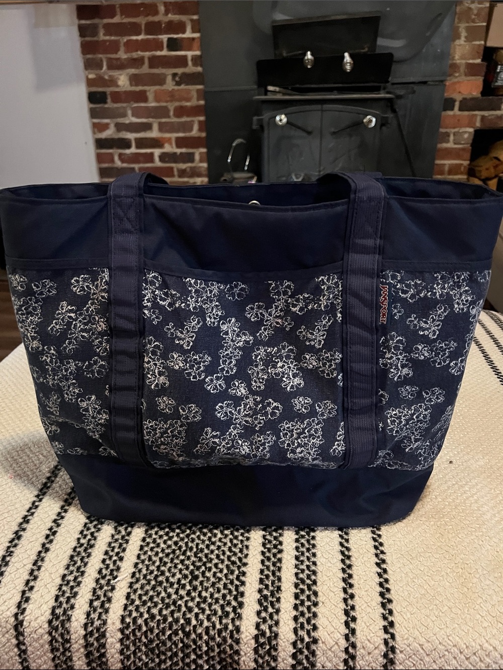 Jansport Navy Floral Tote Bag